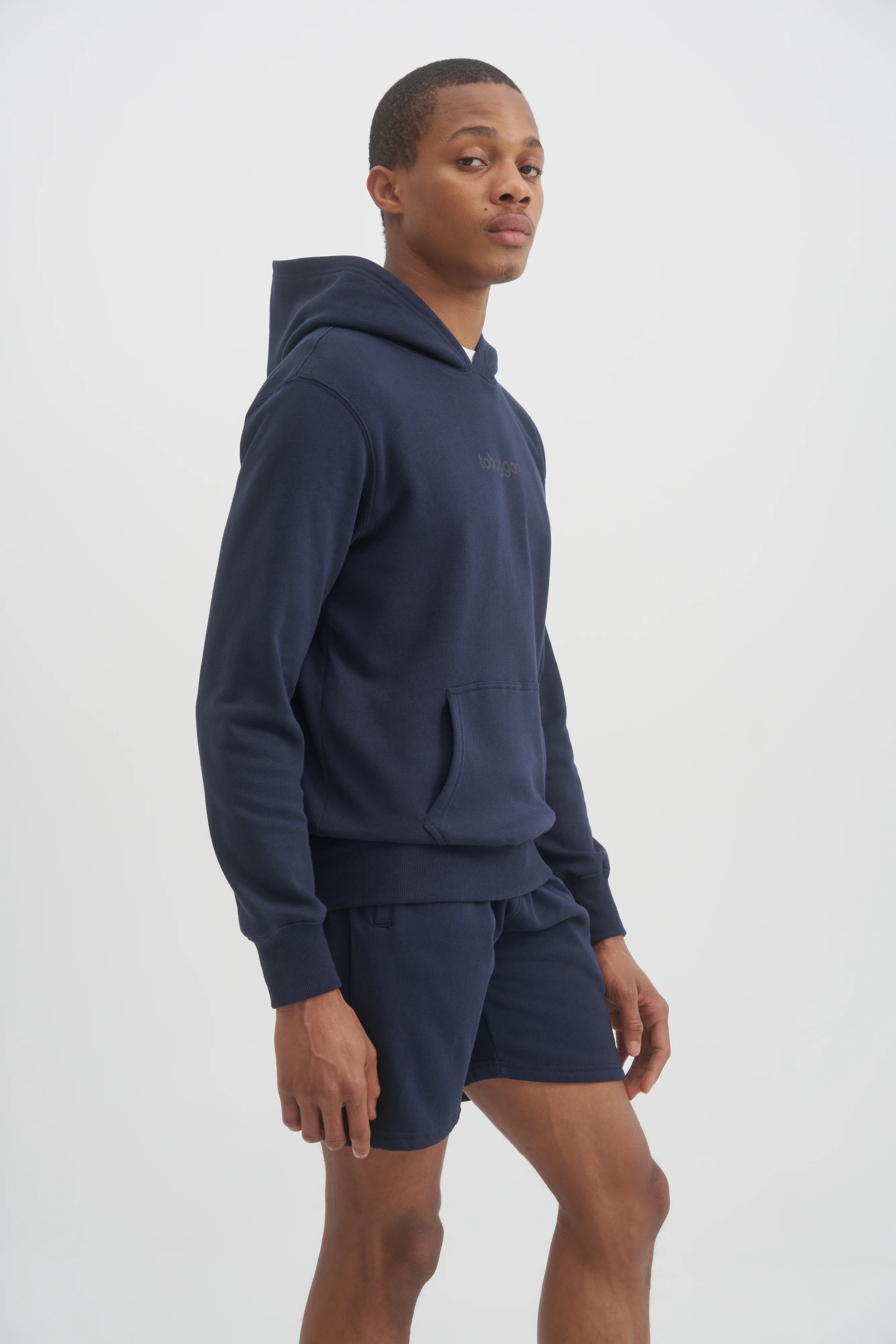 UNISEX LUXE FLEECE SWEAT SHORTS - NAVY - Image 3