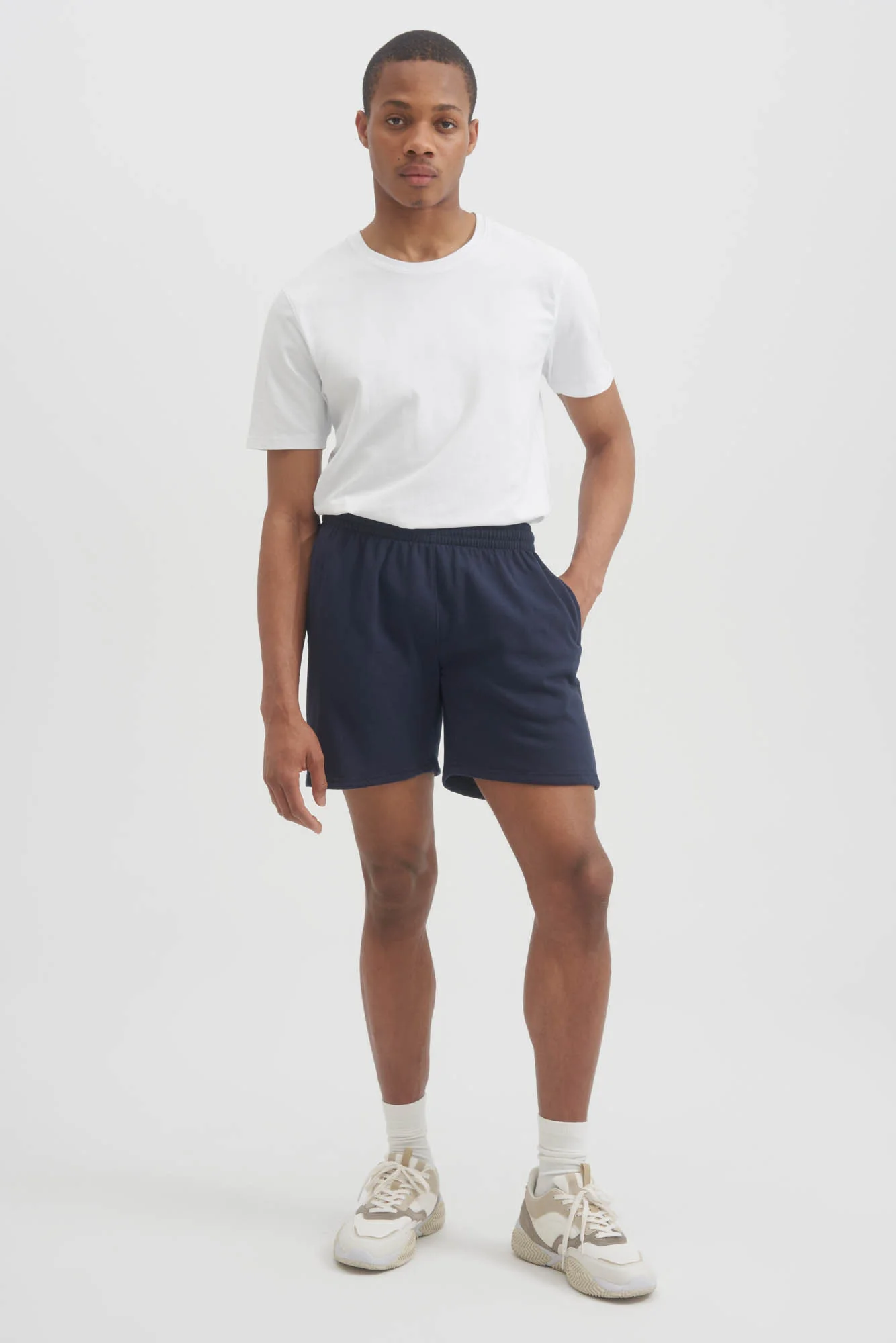 UNISEX LUXE FLEECE SWEAT SHORTS - NAVY - Image 4