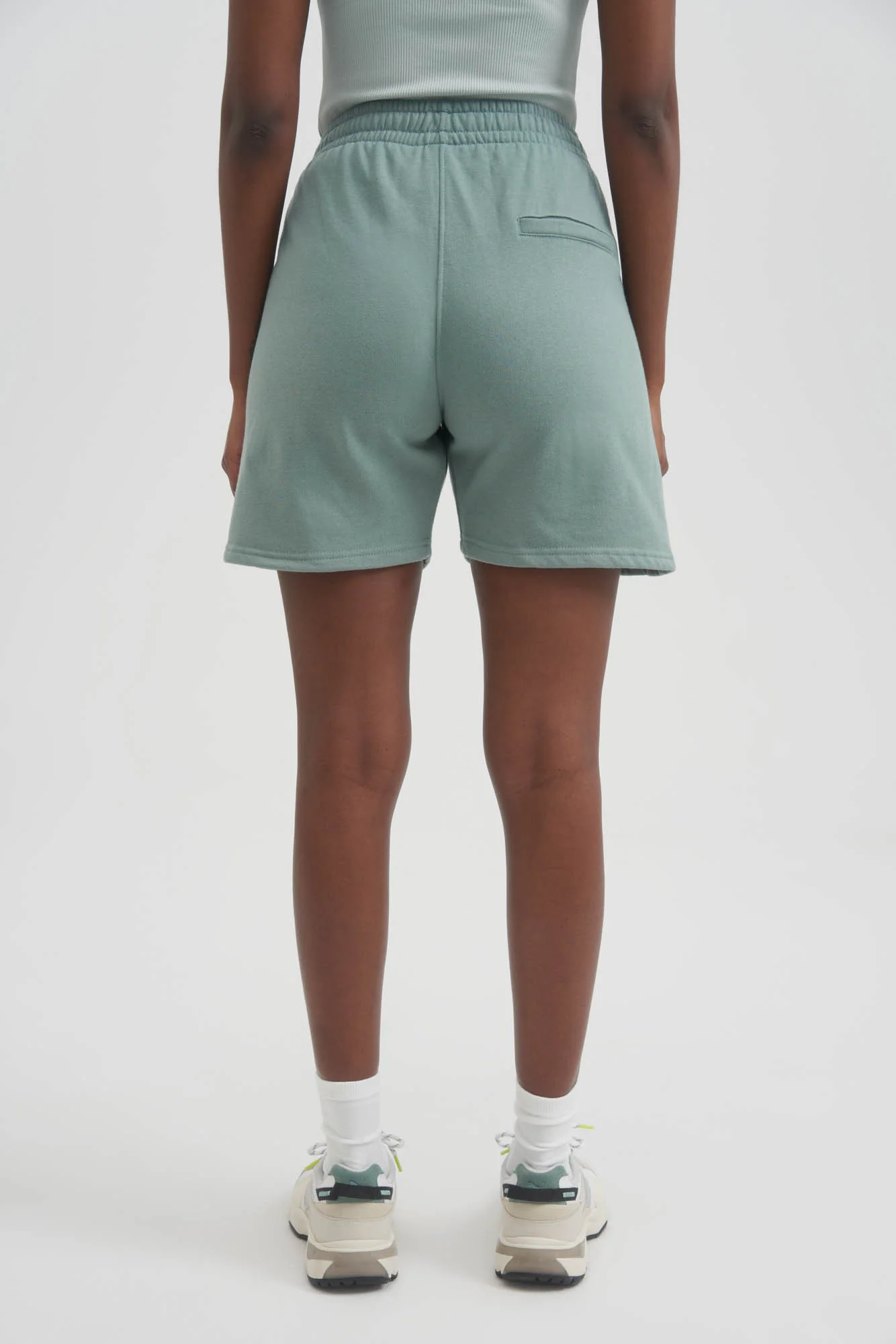 UNISEX LUXE FLEECE SWEAT SHORTS - VINTAGE TEAL - Image 4